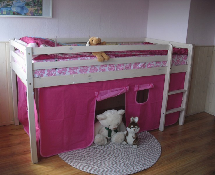 Nextrend Bett Kinderbett Hochbett Rosa PD33