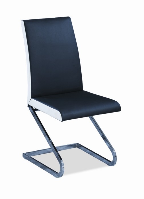 Nextrend BERNSTEIN Freischwinger Esszimmerstuhl Stuhl Leder Optik schwarz 180