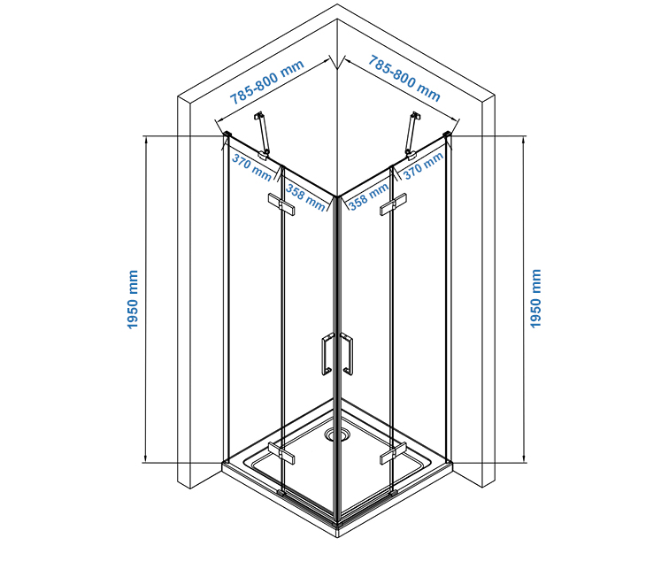 TRABZON DUŞAKABİN (KÖŞE KATLANIR ÇERÇEVESİZ) CSH5