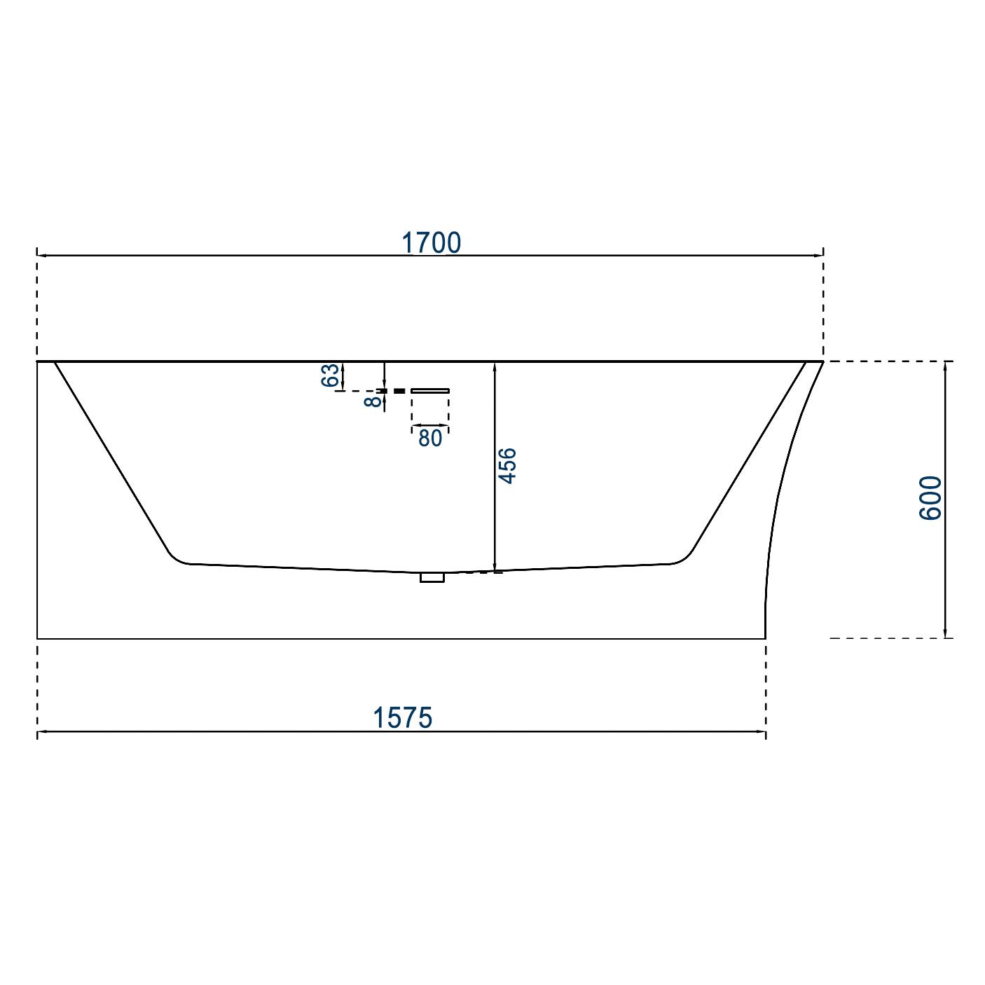 Freestanding bathtub NOVA CORNER - Drawing 2