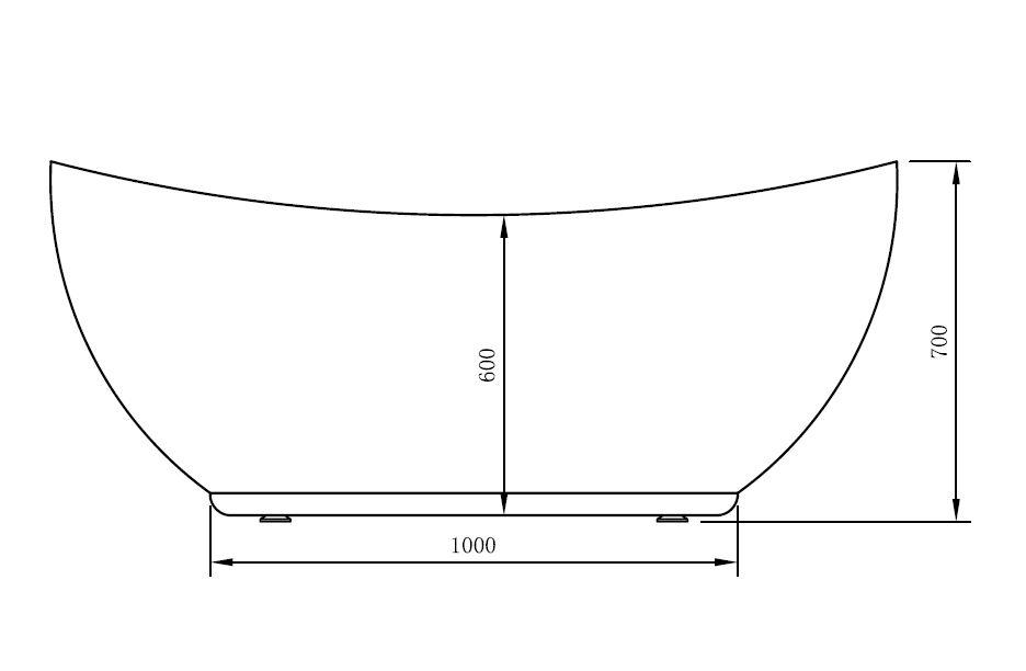 Freestanding bathtub VALENZIA - Drawing 2