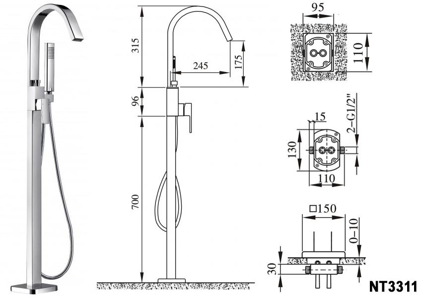 Freestanding shower mixer NT3311